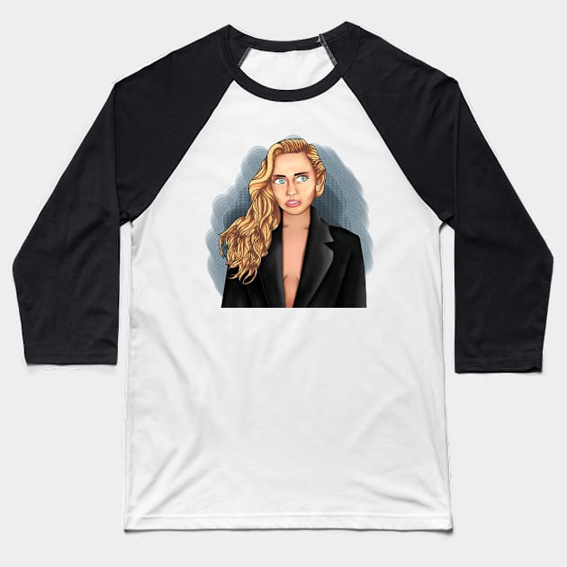 Miley Grammy Baseball T-Shirt by silveysart